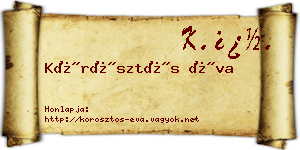 Körösztös Éva névjegykártya