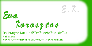 eva korosztos business card